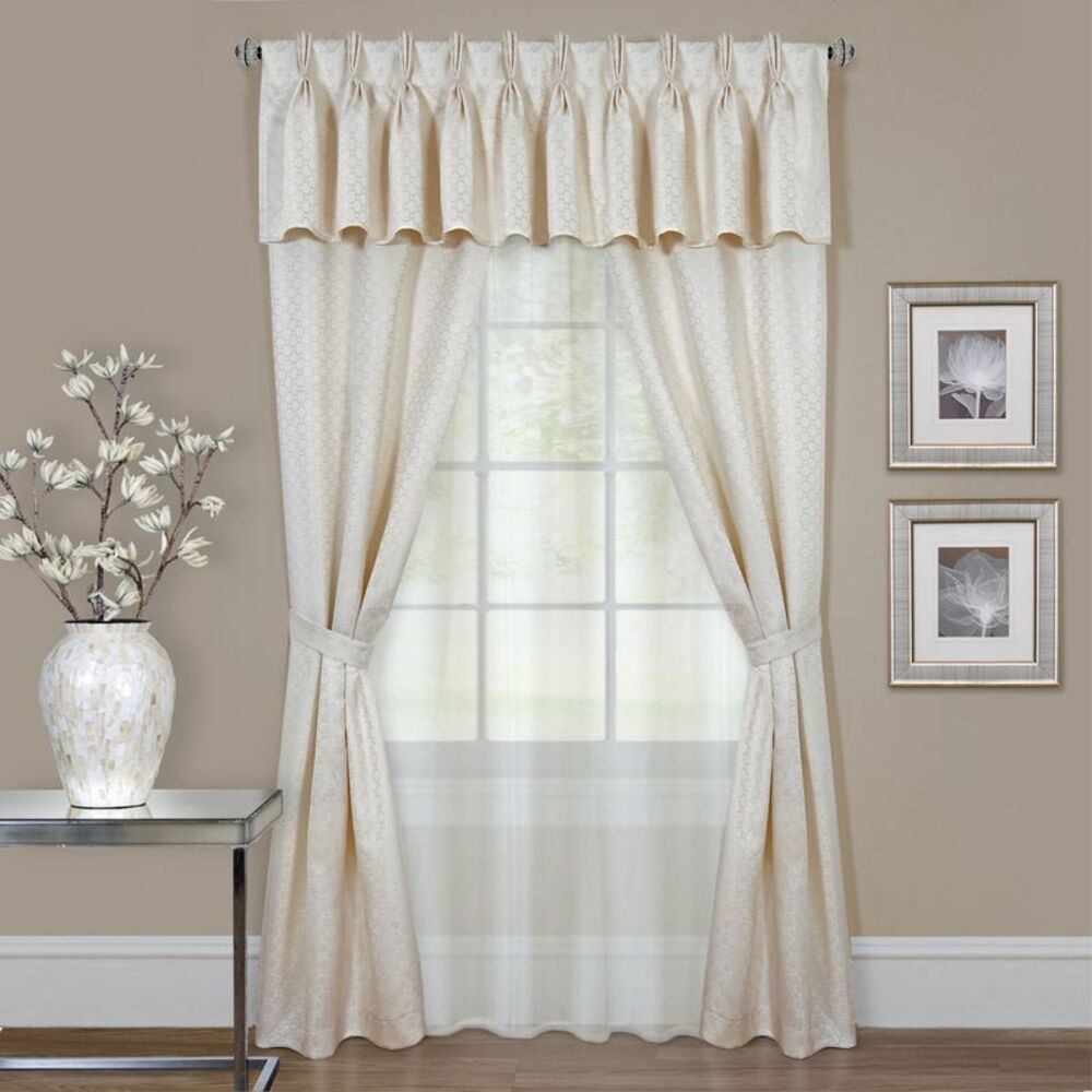 Ergode Claire 6 Pc Window Curtain Set - 55x84 - Ivory